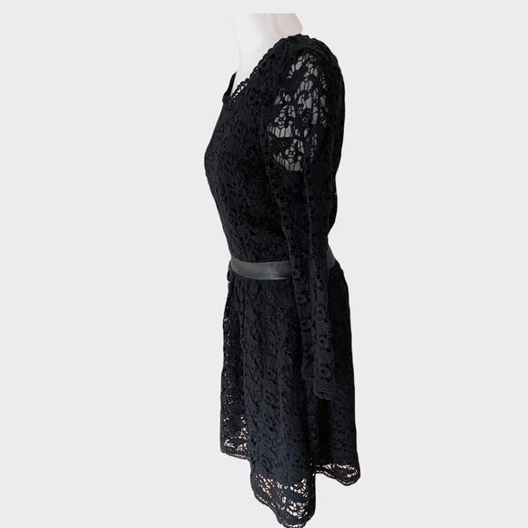 SALE! Joie Black Cotton Lace  Fit & Flare Dress S - Picture 7 of 10